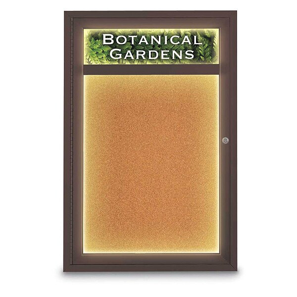 Corkboard, Lght, Hdr, Brnz, Cork, 1 Dr, 24x36"