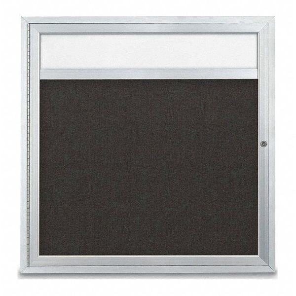Corkboard, Hdr, Fbrc, 1 Dr, Satin/Blk, 36x36"