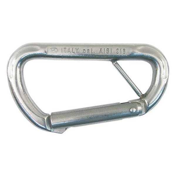 Snap Hook, SS, D Shape, with Bar, 4"