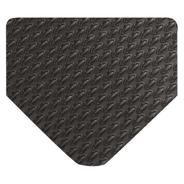 Antifatigue Mat, 10 ft. L x 3 ft. W, 3/8" Thickness, Textured Solid Unslotted, Black