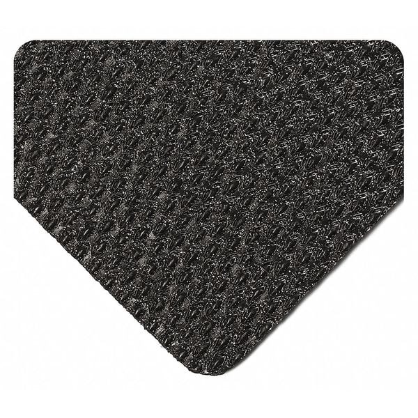 Antifatigue Mat, 10 ft. L x 3 ft. W, 3/8" Thickness, Textured Drainage Slotted, Black