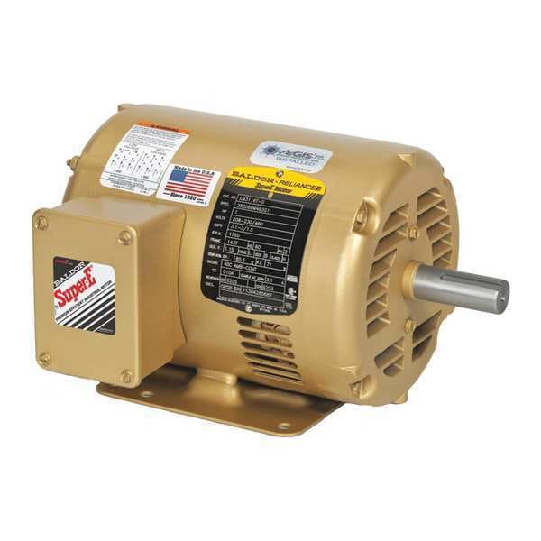 Three-Phase AC Induction Motor, 2 HP, 56H Frame, 230V AC, 460V AC Voltage, 1,760 Nameplate RPM