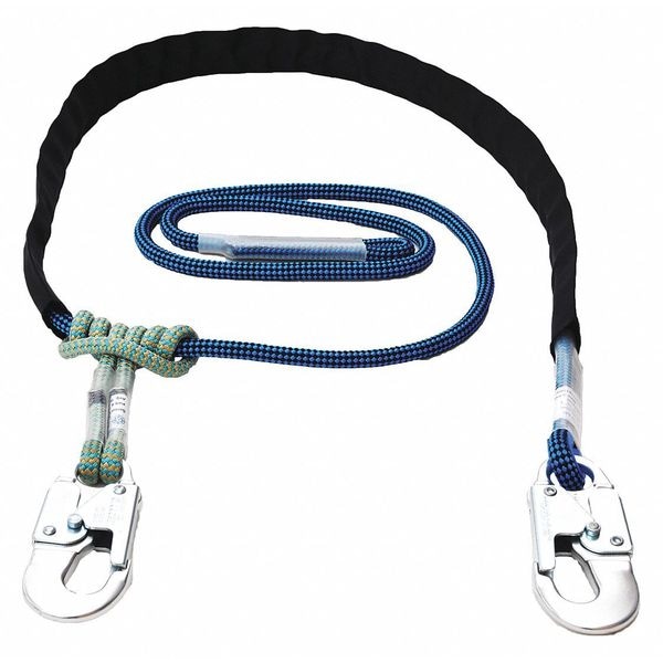 lanyard, 10ft, black/blue