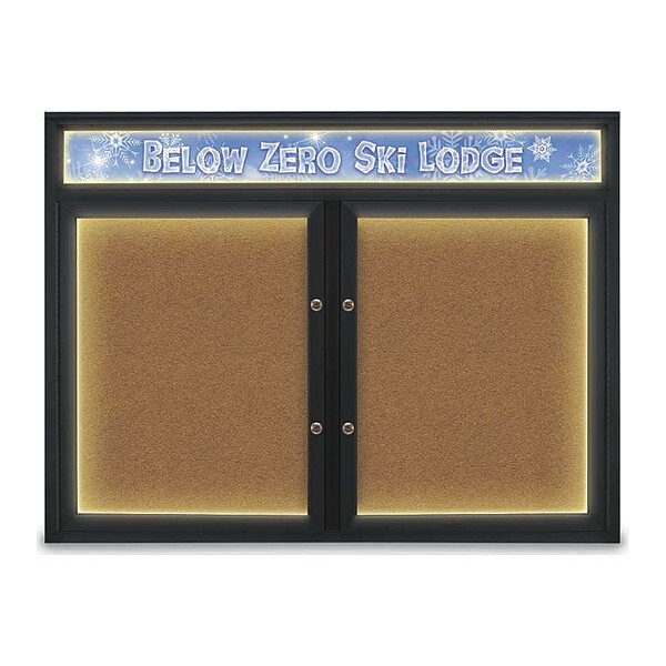 Corkboard, Synthetic Cork/Black, 48"x36"