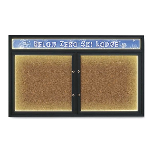 Corkboard, Synthetic Cork/Black, 60"x36"