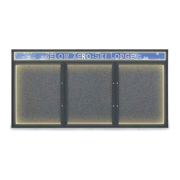 Corkboard, Medium Grey/Black, 96"x48"