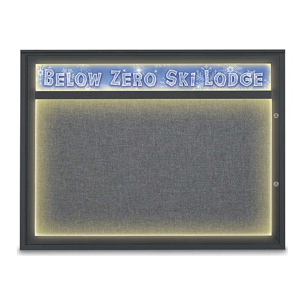 Corkboard, Medium Grey/Black, 48"x36"