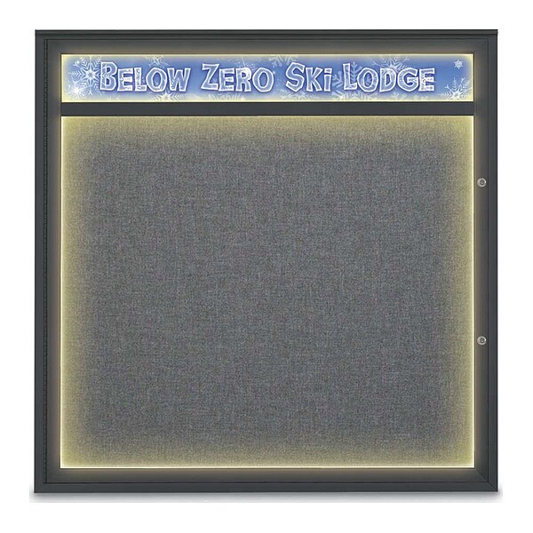 Corkboard, Medium Grey/Black, 48"x48"