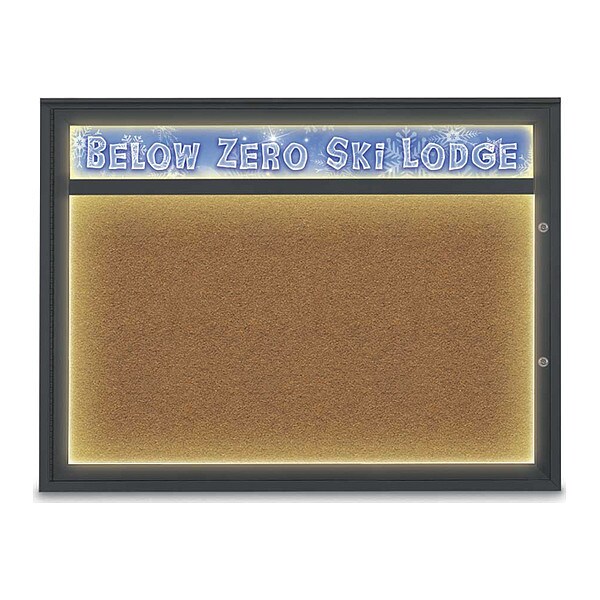 Corkboard, Synthetic Cork/Black, 48"x36"