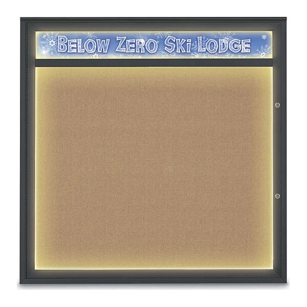 Corkboard, Buff/Black, 48"x48"