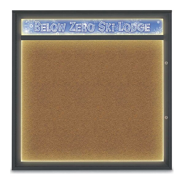 Corkboard, Synthetic Cork/Black, 48"x48"