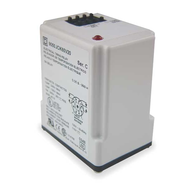 Single Function Time Delay Relay, Octal, On Delay, 1 Functions 240V AC, DPDT