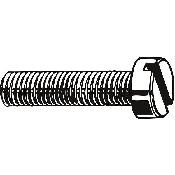 #6-32 x 7/16 in Slotted Pan Machine Screw, Zinc Plated Steel, 100 PK