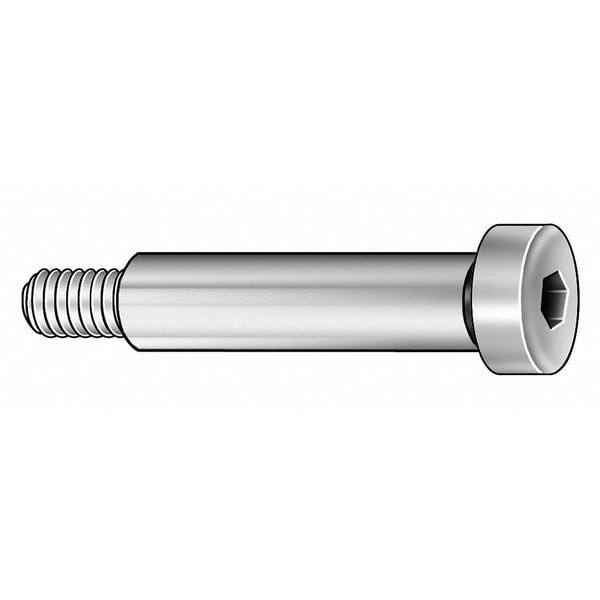 Precision Shoulder Screw, M5-0.80 Thr Sz, 6 mm Thr Lg, 20 mm Shoulder Lg, 18-8 Stainless Steel