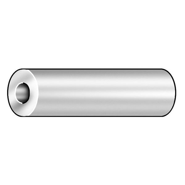 Spacer, 1/4 in Screw Size, Chrome Plated Steel, 3/4 in Overall Lg, 0.281 in Inside Dia, 5 PK