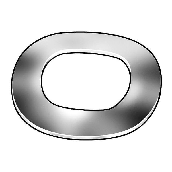 Wave Washer, Fits Bolt Size 3/4 in Steel, Plain Finish, 2000 PK