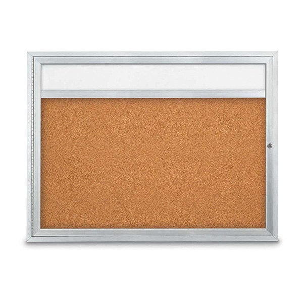 Corkboard, Sngl Dr, Cork/Satin, 48" x 36"