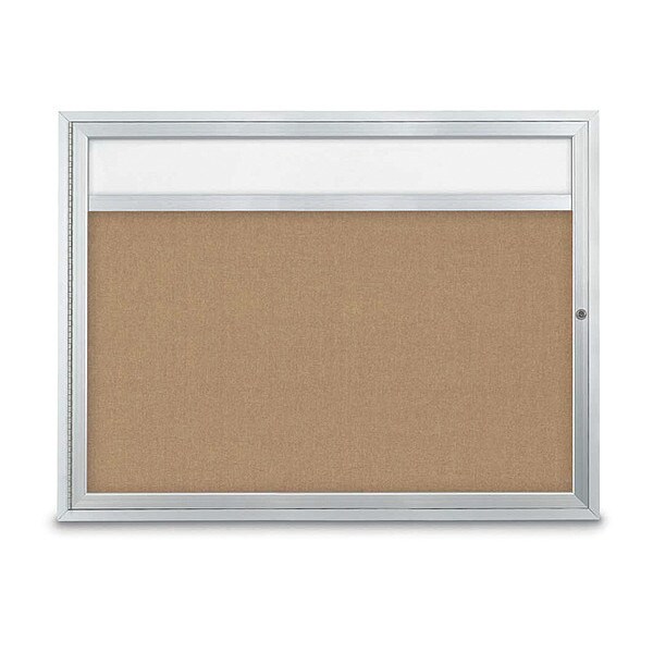 Corkboard, Sngl Dr, Buff/Satin, 48" x 36"