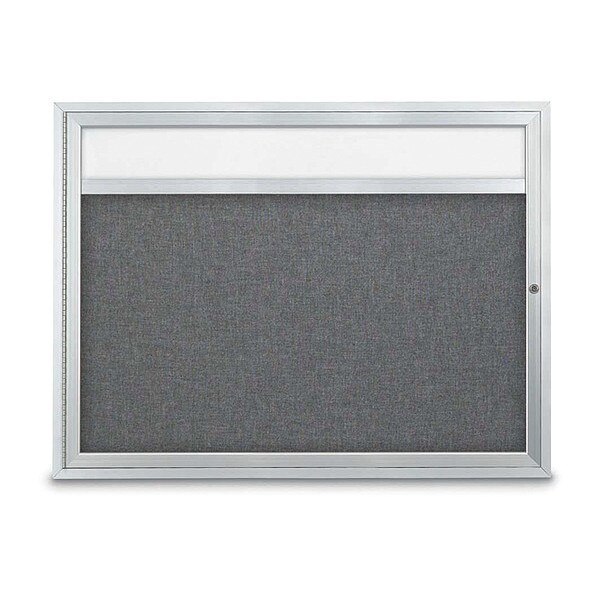 Corkboard, 1Dr, Med Grey/Satin, 48" x 36"