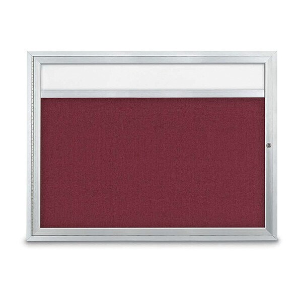 Corkboard, Sngl Dr, Burgundy/Satin, 48"x36"