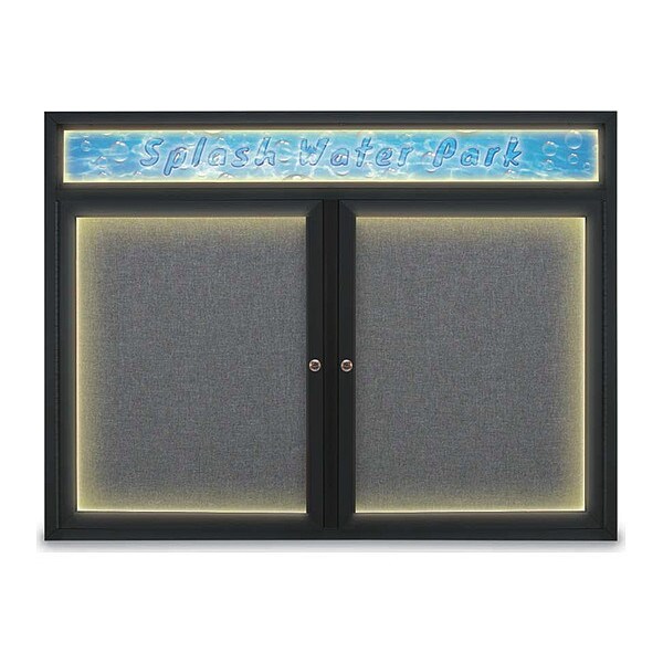 Corkboard, Med Grey/Black, 48" x 36"