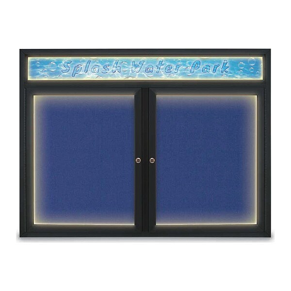Corkboard, Cobalt/Black, 48" x 36"