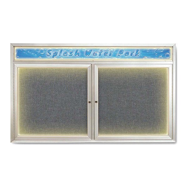 Corkboard, Med Grey/Satin, 60" x 36"