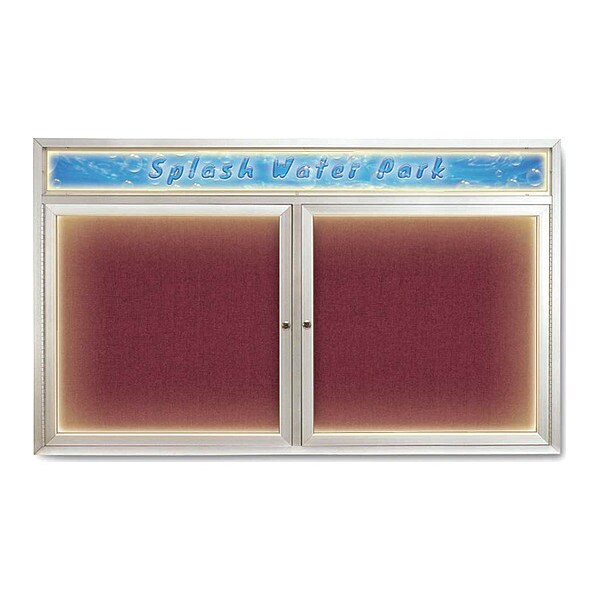 Corkboard, Burgundy/Satin, 60" x 36"
