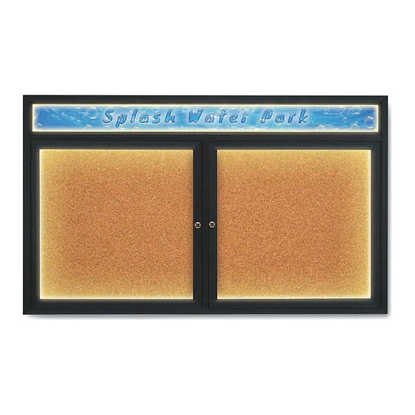Corkboard, Cork Backing/Black, 60" x 36"