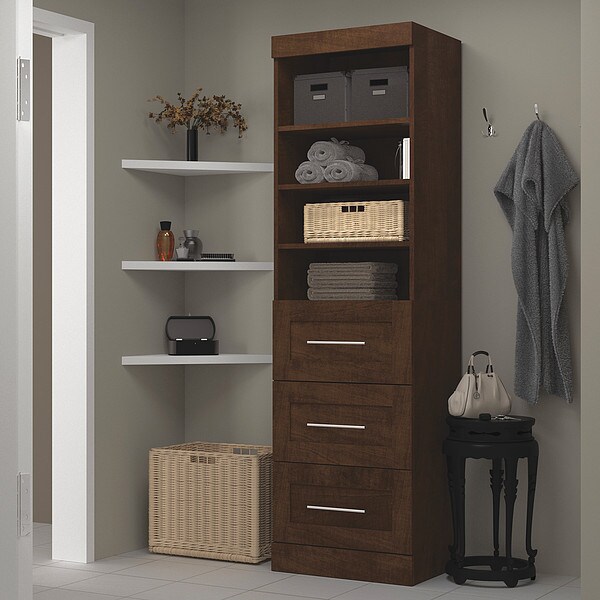 Drawer Set, 3Draw, Storage, Chocolate, 25"
