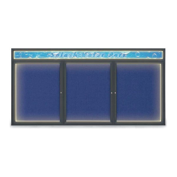 Corkboard, 96"x48", Cobalt Accent/Black