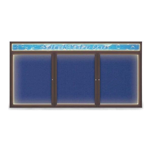 Corkboard, 96"x48", Cobalt Accent/Bronze