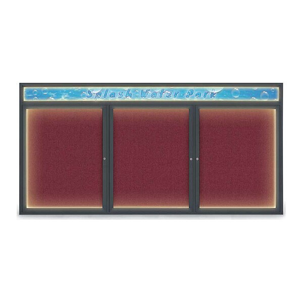 Corkboard, 96"x48", Deep Burgundy/Black