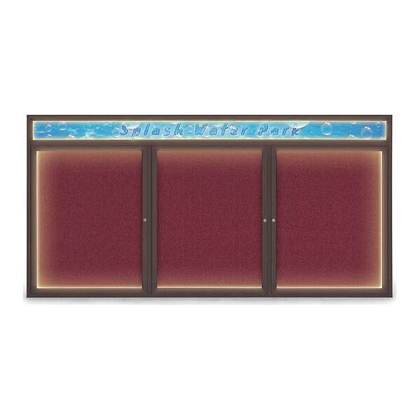 Corkboard, 96"x48", Deep Burgundy/Bronze
