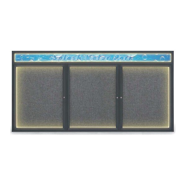 Corkboard, 96"x48", Medium Grey/Black