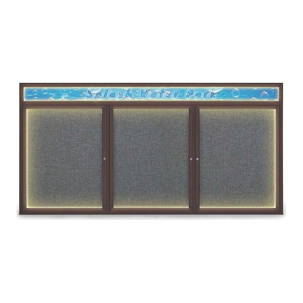 Corkboard, 96"x48", Medium Grey/Bronze