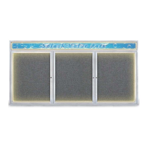 Corkboard, 96"x48", Medium Grey/Satin