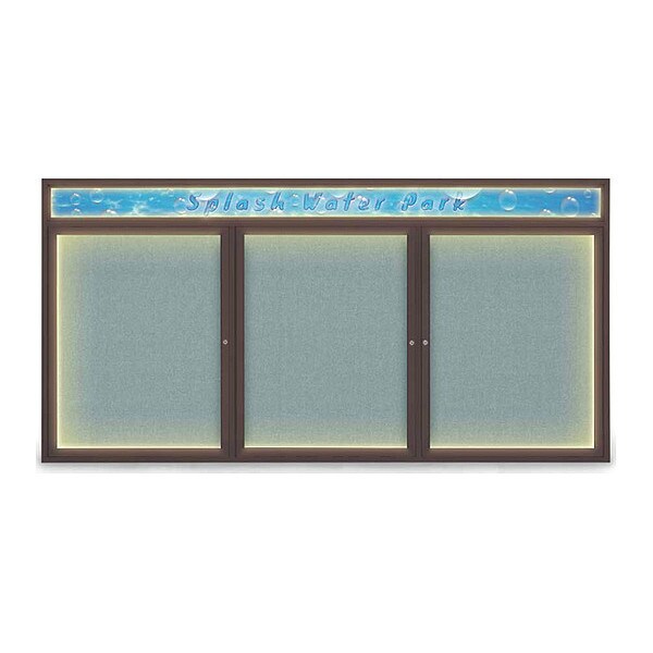 Corkboard, 96"x48", Cloud/Bronze