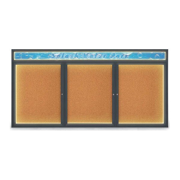 Corkboard, 96"x48", Cork/Black
