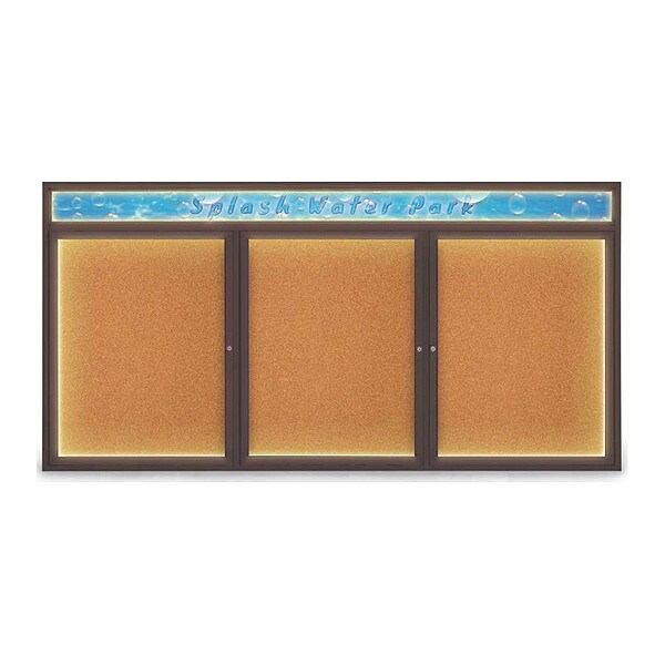 Corkboard, 96"x48", Cork/Bronze