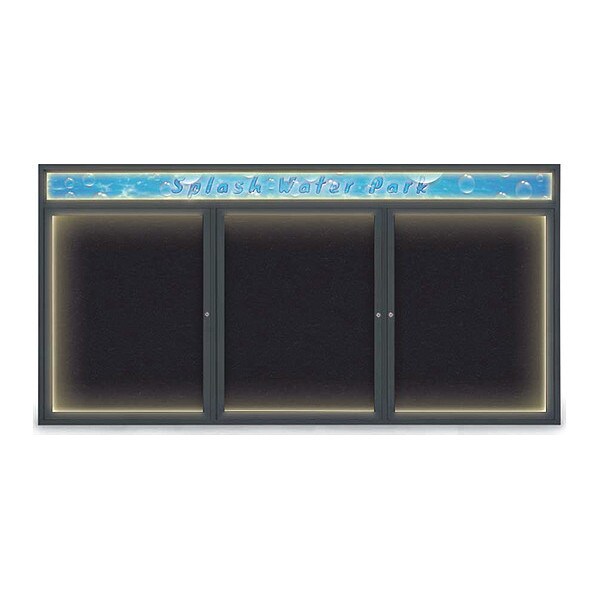 Corkboard, 96"x48", Rubber/Black