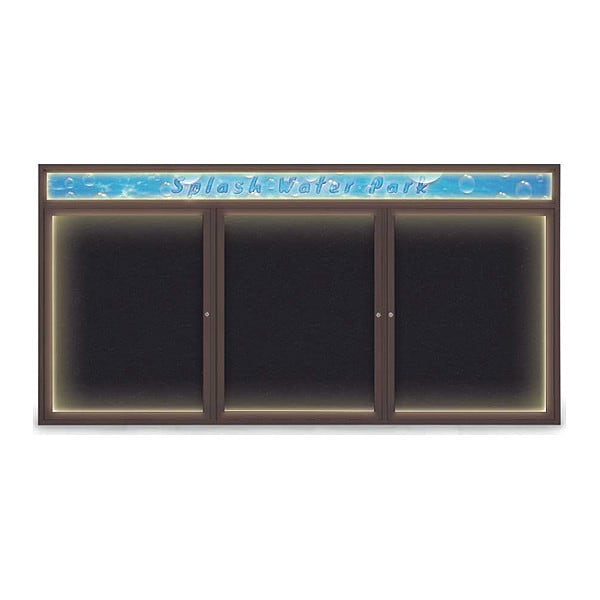 Corkboard, 96"x48", Rubber/Bronze