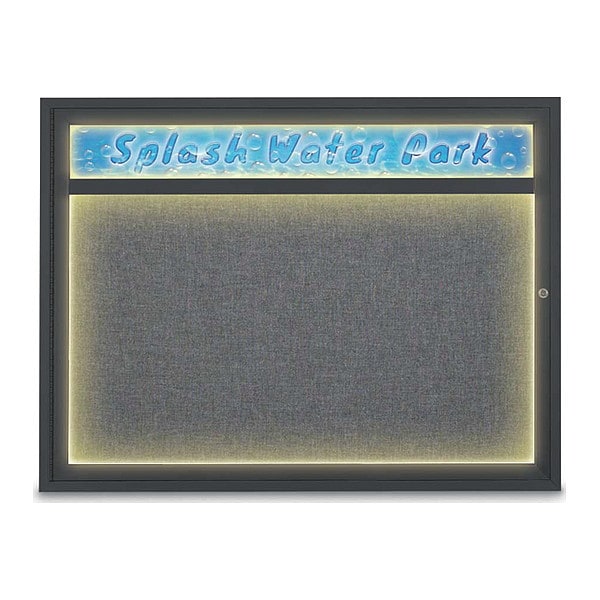 Corkboard, 48"x36", Medium Grey/Black
