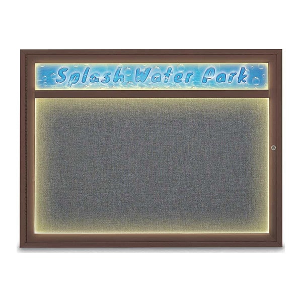 Corkboard, 48"x36", Medium Grey/Bronze