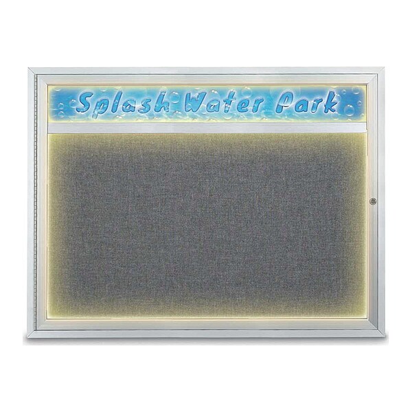 Corkboard, 48"x36", Medium Grey/Satin