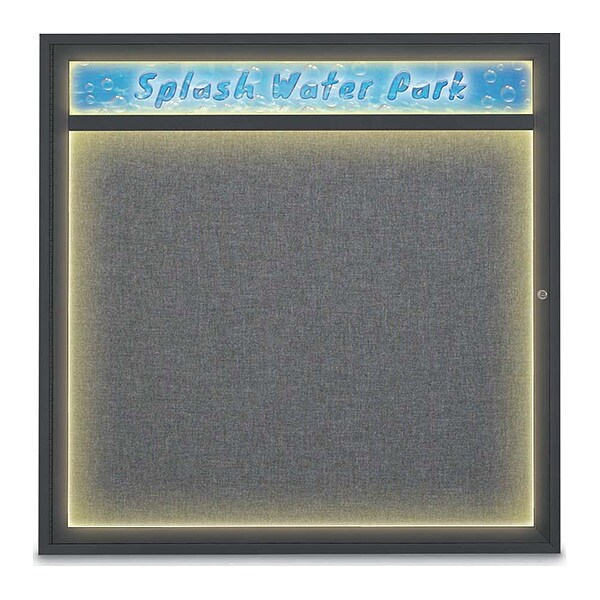 Corkboard, 48"x48", Medium Grey/Black
