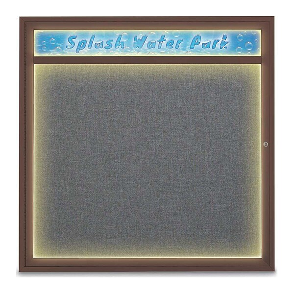 Corkboard, 48"x48", Medium Grey/Bronze