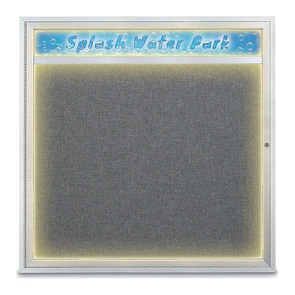 Corkboard, 48"x48", Medium Grey/Satin