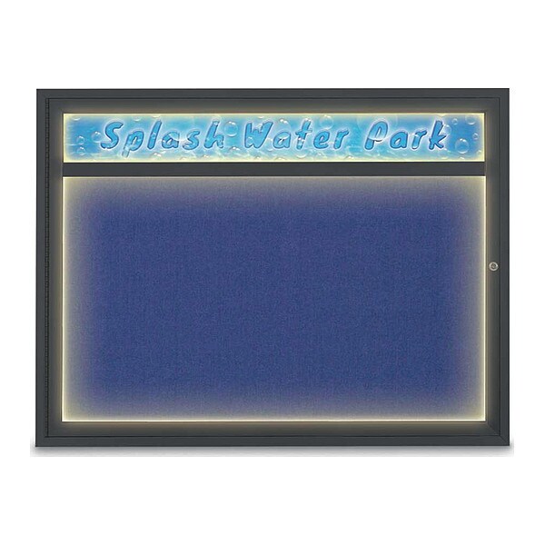 Corkboard, 48"x36", Cobalt Accent/Black