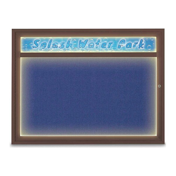 Corkboard, 48"x36", Cobalt Accent/Bronze